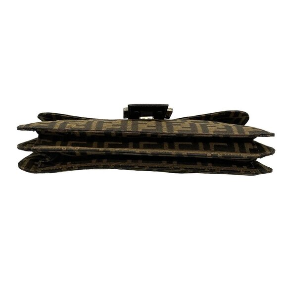 Auth FENDI Mamma bucket / Zucchino pattern - Black Beige Dark Brown Jacquard - Picture 5 of 16